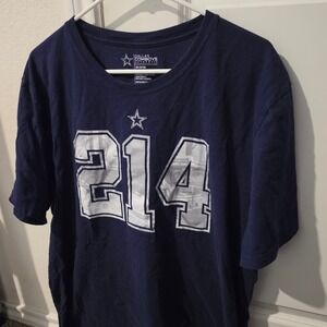 Dallas Cowboys Authentic Mens XL Navy Blue 214 Area Code Graphic T-Shirt NFL
